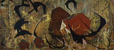 Painting, Clifton PUGH, White Choughs in the Landscape, 1958