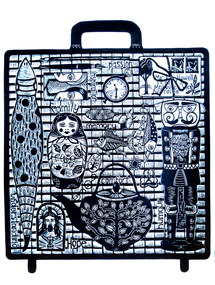 Print (lino): Libby SCHREIBER, What I'd Pack