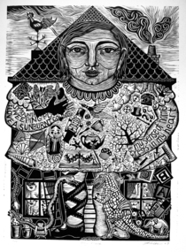 Print (lino): Libby SCHREIBER, My Place