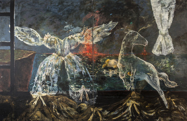 Painting: Adriane Strampp (b.1960 Wisconsin, USA), Adriane Strampp, Into the Night, 1987