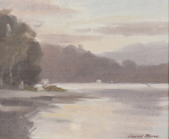Painting: David MOORE, Untitled (Landscape with Water), date unknown