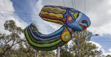 Public Art: Deborah HALPERN, 'Queen of the Shire'; Location: Cnr Kangaroo Ground-Warrandyte Rd & Research-Warrandyte Rd, North Warrandyte, 2015