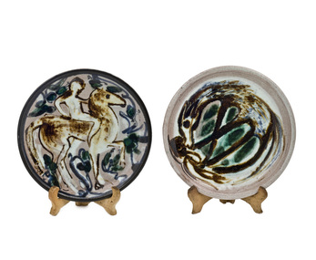 Ceramic (plates): Alma SHANAHAN (b.1924 - d.2015 Melb.), Alma Shanahan, Horse Power  - The Flip Side, c.1965