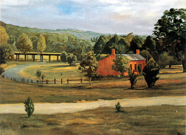Joh EBELI, Beautiful Eltham (Panther Place, Cottage and Railway Trestle Bridge)