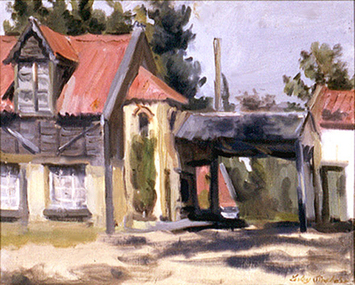 Painting: Lesley SINCLAIR (b.1901 - d.1999 AUS), Montsalvat