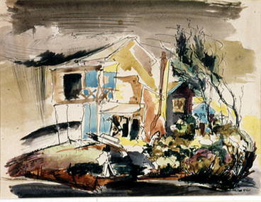 Drawing: Ian BOW (b.1914 - d.1989 AUS), Templestowe Pub