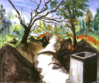 Painting: Jenni MITCHELL (b.1955 Melb, AUS), Research Creek, Eltham East