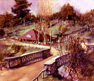 Painting: C DUDLEY WOOD (b.1905 - d.1980 AUS), Golf Club Hotel, Lower Plenty
