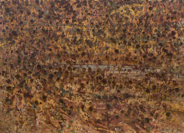 Painting: Lindsay EDWARDS (b.1991 - d.2007 Vic, AUS), Untitled (Central Australian Landscape with Waterhole)