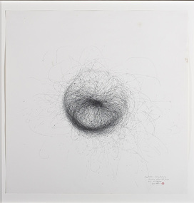 Drawing (ink): Cameron ROBBINS, 9-9-06 9.00am strong easterly / turbulence around hill, spitting / 11.15 2 1/4 (DW)hours