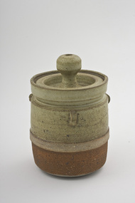 Pottery (container): Gus MCLAREN (b.1923 - d.2008 Vic, AUS), Lidded Container with Lugs