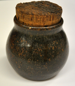 Pottery (pot): ANONYMOUS, Cork Lidded Container (green)