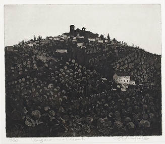 Print (acquatint): David ARMFIELD (b.1923 Melb. AUS-d.2010 AUS), Panzano in Chianti
