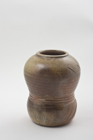 Pottery (vase): Geoffrey DAVIDSON, Cylindrical Gourd Incised Vessel