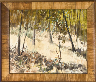 Painting: Peter GLASS (b.1917-d.1997 AUS), Yarra Braes Road, Eltham
