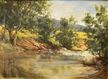 Painting: Marjorie SHATTOCK, Untitled (River Scene)