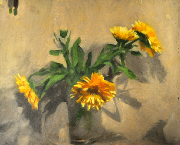 Painting: George CHALMERS, Untitled Study (yellow flowers)