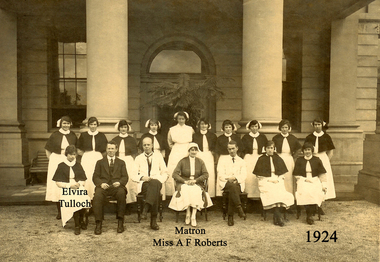 Matron Roberts with staff, 1924