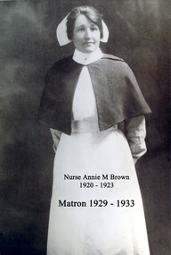 Nurse Annie M Brown, 1920-1923, Ballarat Base Hospital