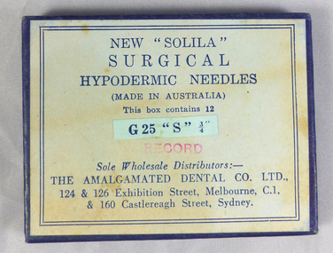 Record Solila Surgical Hypodermic Needles, Size 25, Boxed
