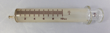 Syringe, Pyrex Glass, Size 10cc