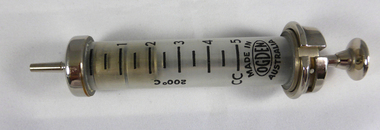 Syringe 5cc - Metal & Pyrex, Ogden Brand