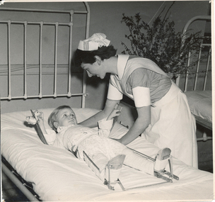Margaret Delahunty with young boy polio patient - in Sovereign Remedies