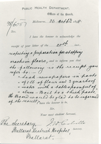 1898/10/26  Public Health - stop cracks in floor - in Sovereign Remedies