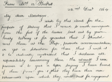 1864 December, Letter from Mrs A'Beckett - in Sovereign Remedies