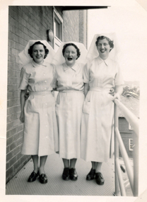 1955 Staff Nurses: June Parkinson, Elwyn Wilks, Rita Ahern