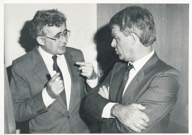 Mr Macaulay CEO, Dr Blewitt Federal Minister of Health Hawke Govt