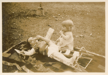 Polio Patient, 2 children
