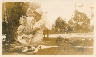 Nurse with 2 small children