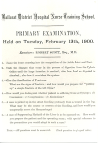 Primary Exam Paper, Tuesday Feb 13th 1900 & others 1900-1908