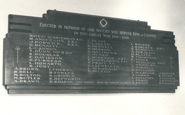 Ballarat Base Hospital Nurses, WW1 Honour Board