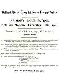 Primary Examination, Monday December 16th 1901