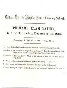 Primary Examination, Thursday December 14th 1905