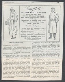 Report in UNA, 2 Dec 1929, 1st Nurses Reunion, Ballarat District Base Hospital