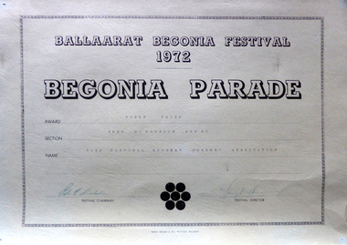 1972 Ballarat Begonia Festival, Street Pageant, 1st Prize, Ballarat Nurses Association
