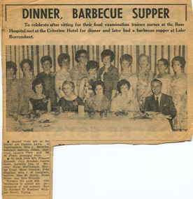 Fream Collection - School Jan 1961 (61A)_Finals Dinner_newspaper only