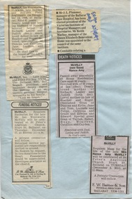 Ballarat Courier - Death Notice for Mr Ian McVilly - Secretary/Manager BBH, 1960 to 1976