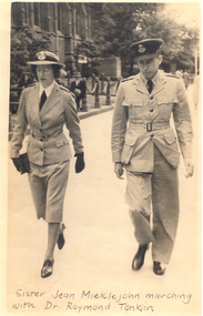 Sr Jean Meiklejohn marching with Dr Raymond Tonkin