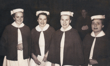 L-R, Frances Meiklejohn, ?, Josie Hayes & Willy DeMunck, BBH