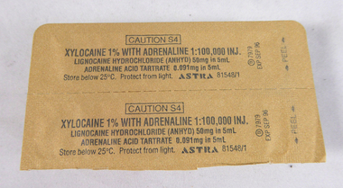 Dr Philip Griffiths - 2 x ampules Xylocaine 1% with Adrenaline 1:100,000