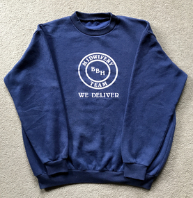 Midwifery Windcheater - "Midwifery Team, BBH, We Deliver" - early to mid 1980's, plus Courier newspaper - new Director of Nursing, Lorraine Broad, 1995