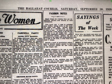 Lucy Baldwin, farewell, 30 Sept 1939 - Ballarat Courier