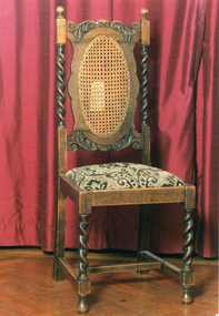 Matron Langham's chair - was in Baxter Lounge in Nurses Home - sold when Nurses Home to be demolished