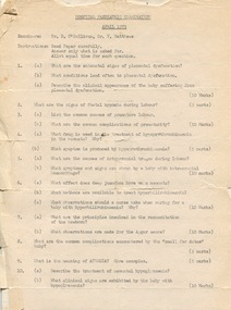 Pupil Midwife Case Book, 1972 & Midwifery Examinations, 1973_Margaret Leviston