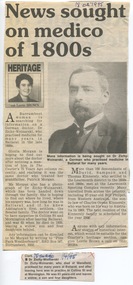 Ballarat Courier - Early Ballarat Doctors - Dr Zichy-Woinarski, Whitcombe, Scott, Hardy, Mullally, Dimock