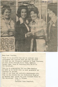 Ballarat Courier - 1977, Annual BBH Trained Nurses League Reunion